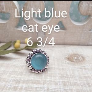 Silver and cat eye gemstone